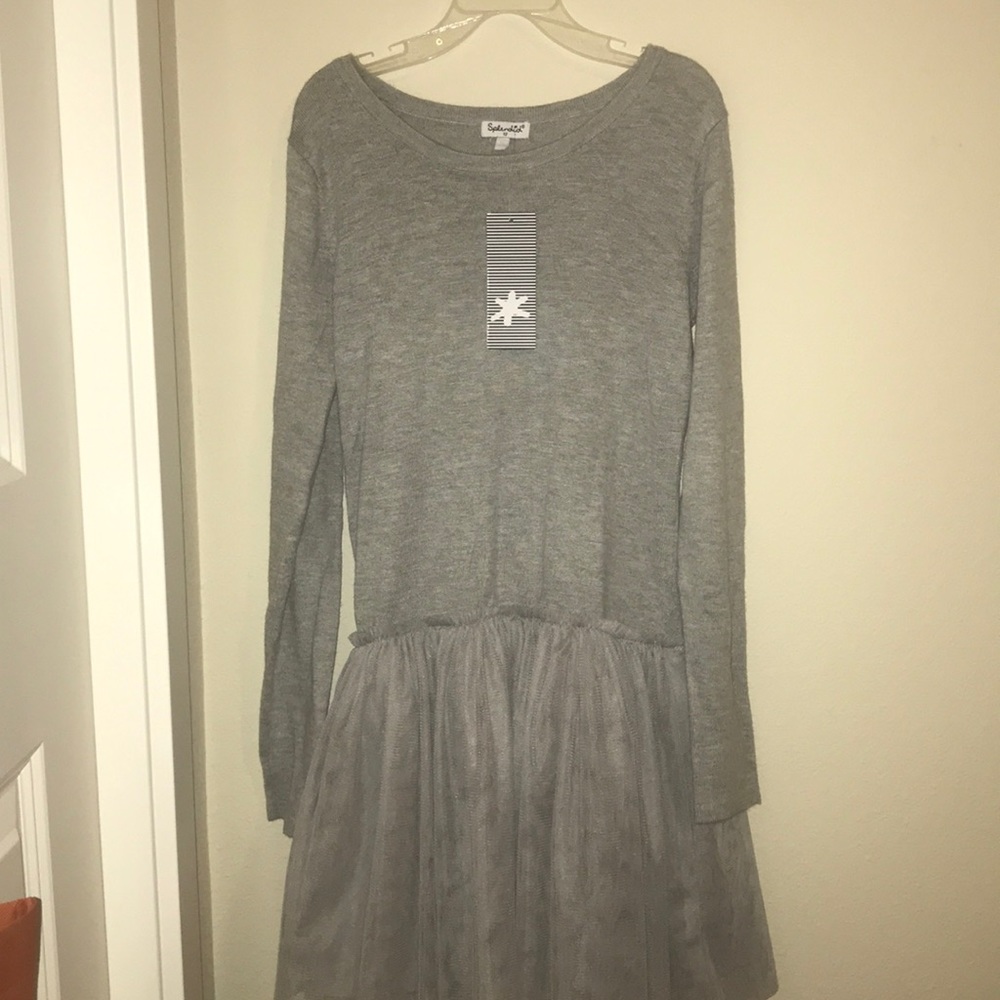 gray dress with fleece bottom